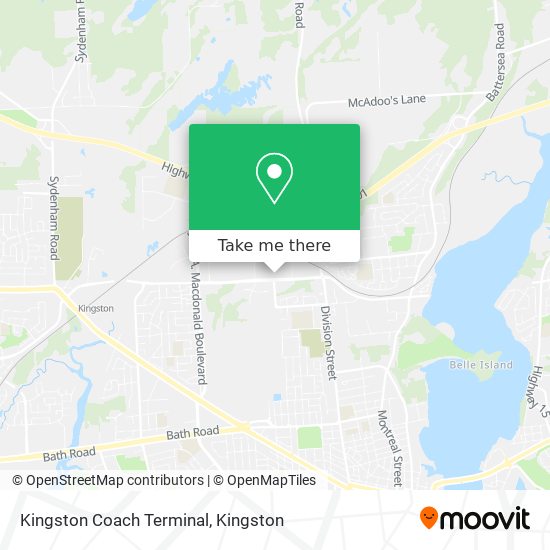 Kingston Coach Terminal map