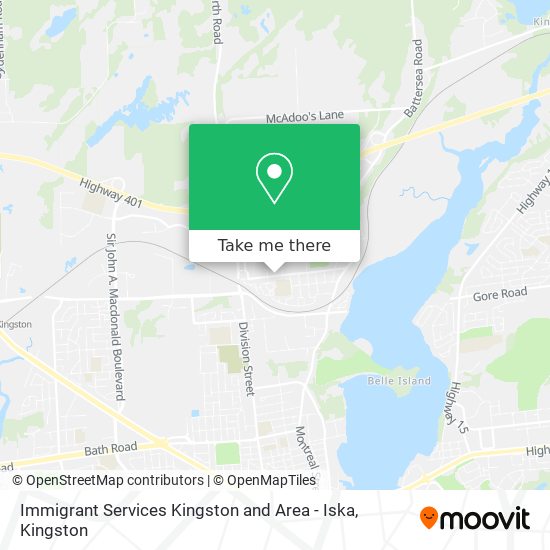 Immigrant Services Kingston and Area - Iska map