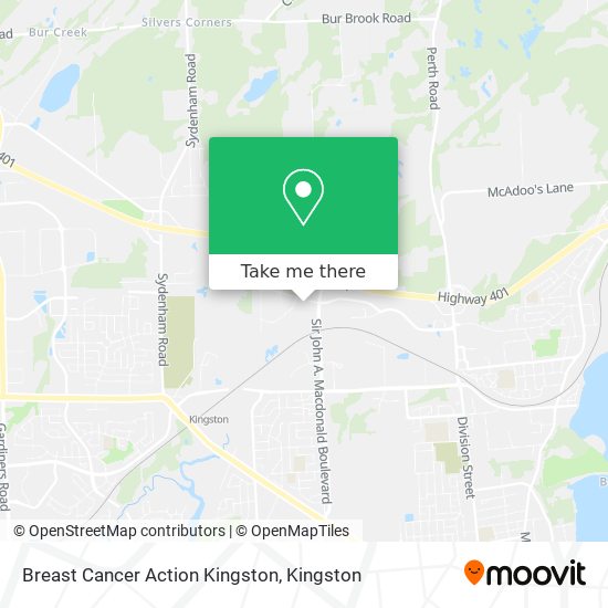 Breast Cancer Action Kingston map