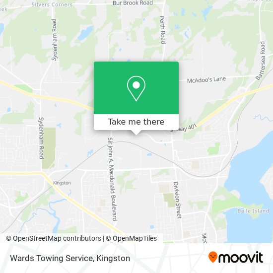 Wards Towing Service map