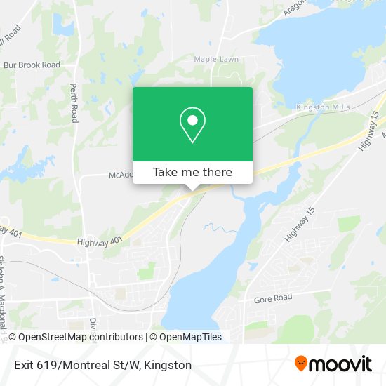 Exit 619/Montreal St/W map