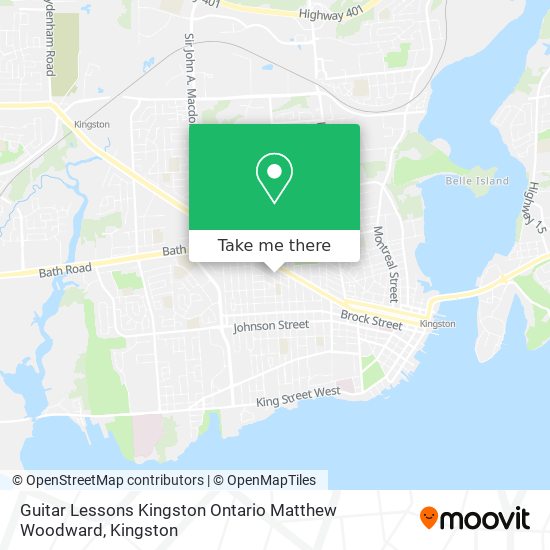 Guitar Lessons Kingston Ontario Matthew Woodward map