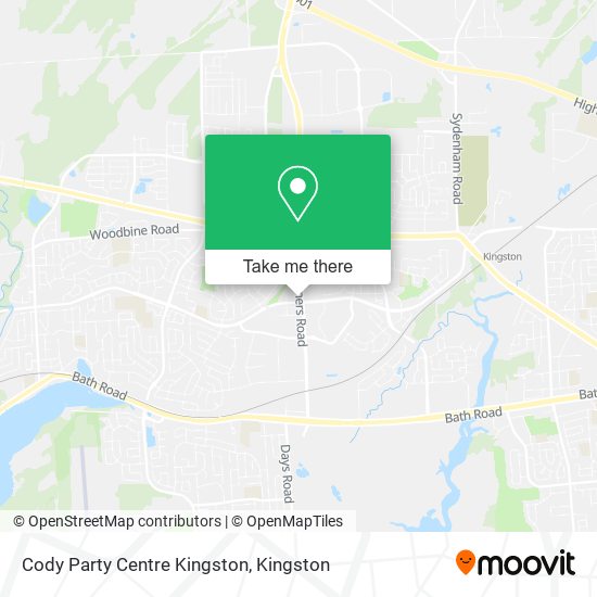 Cody Party Centre Kingston map