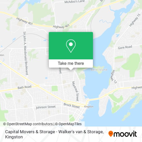 Capital Movers & Storage - Walker's van & Storage map