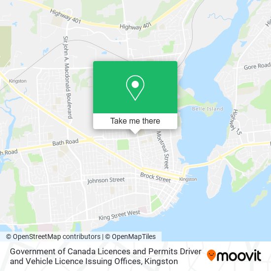 Government of Canada Licences and Permits Driver and Vehicle Licence Issuing Offices plan