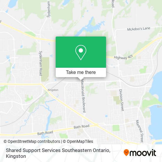 Shared Support Services Southeastern Ontario map