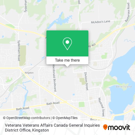 Veterans Veterans Affairs Canada General Inquiries District Office map