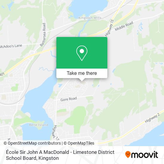 École Sir John A MacDonald - Limestone District School Board map