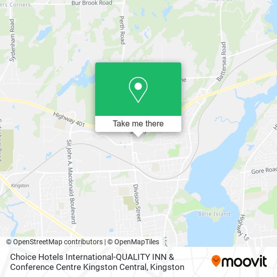 Choice Hotels International-QUALITY INN & Conference Centre Kingston Central map