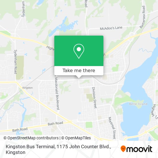 Kingston Bus Terminal, 1175 John Counter Blvd. map