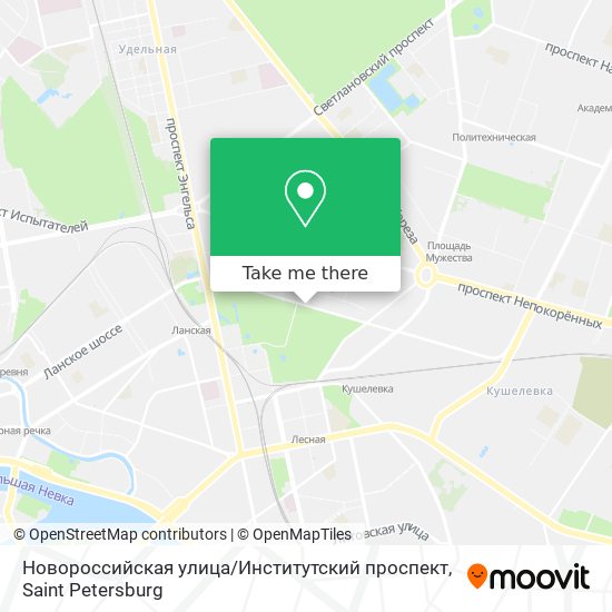 Новороссийская улица / Институтский проспект map