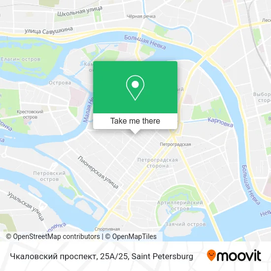 Чкаловский проспект, 25А/25 map