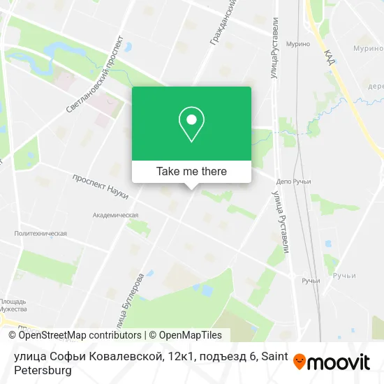 улица Софьи Ковалевской, 12к1, подъезд 6 map