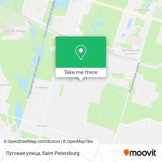 Луговая улица map