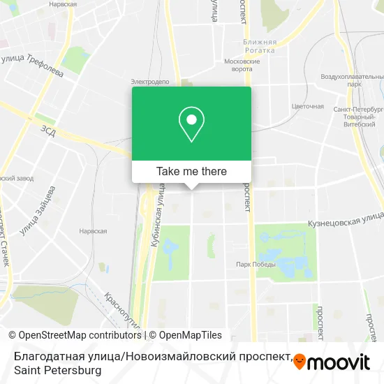 Благодатная улица / Новоизмайловский проспект map