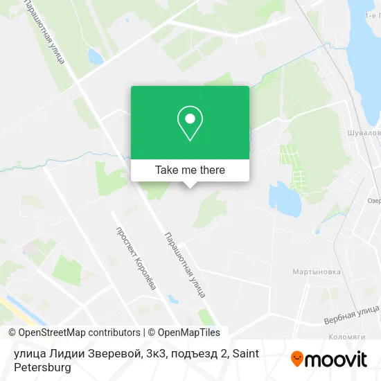 улица Лидии Зверевой, 3к3, подъезд 2 map