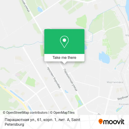 Парашютная ул., 61, корп. 1, лит. А map