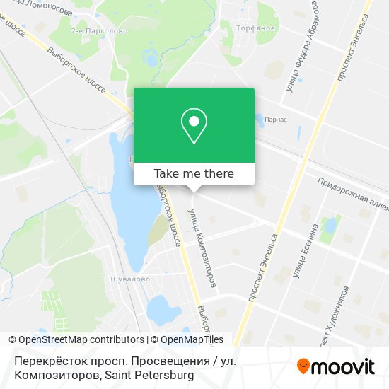 Перекрёсток просп. Просвещения / ул. Композиторов map