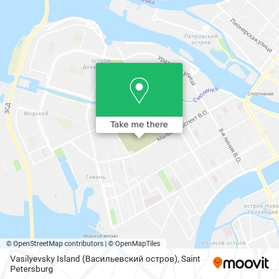 Vasilyevsky Island (Васильевский остров) map
