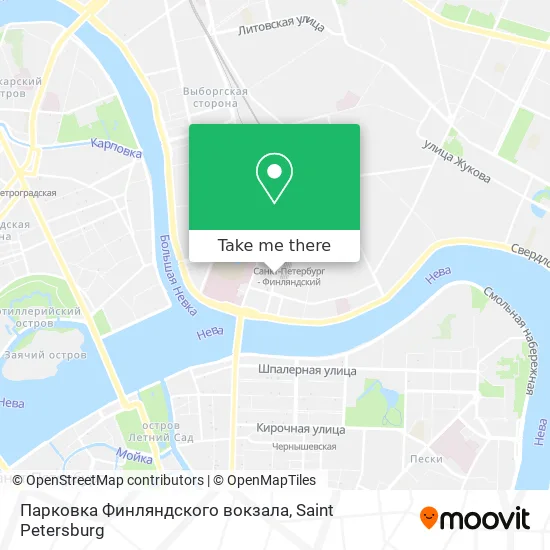 Парковка Финляндского вокзала map