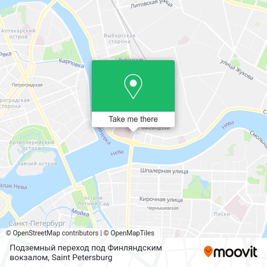 Подземный переход под Финляндским вокзалом map
