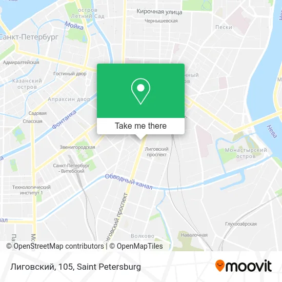 Лиговский, 105 map
