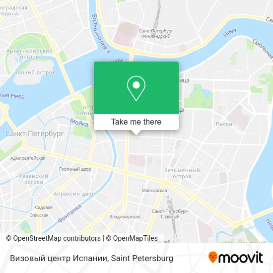 Визовый центр Испании map