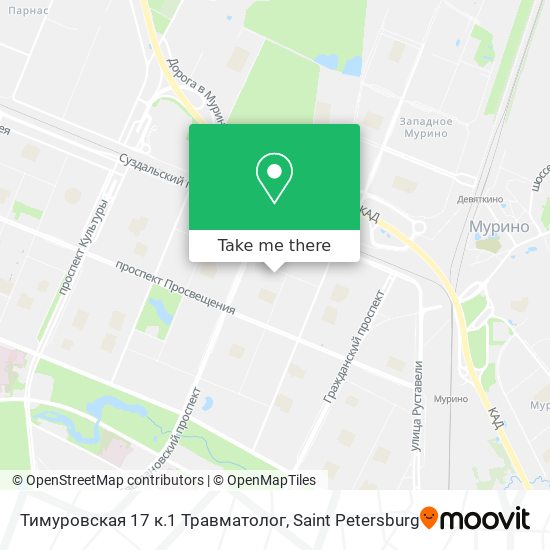 Тимуровская 17 к.1 Травматолог map