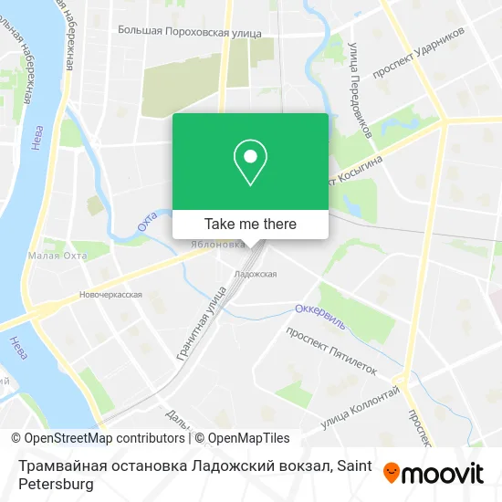 Трамвайная остановка Ладожский вокзал map