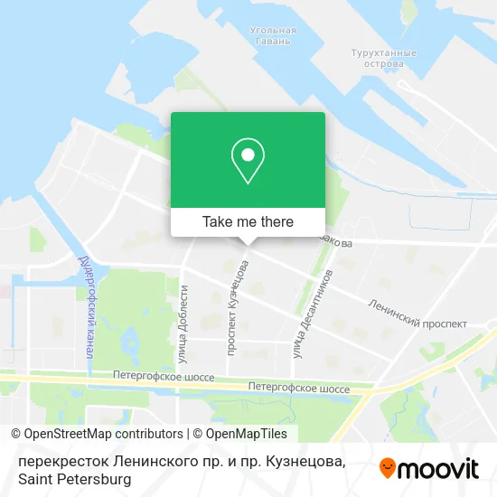 перекресток Ленинского пр. и пр. Кузнецова map