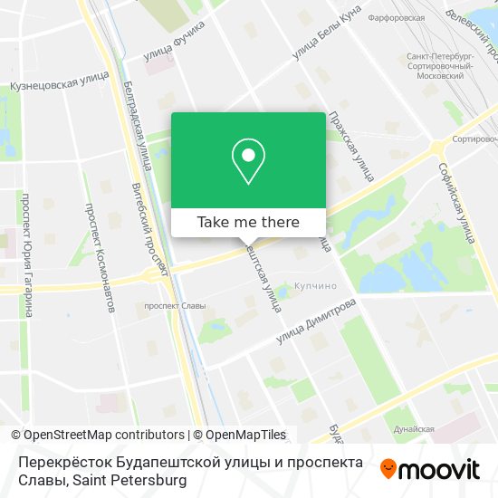 Перекрёсток Будапештской улицы и проспекта Славы map
