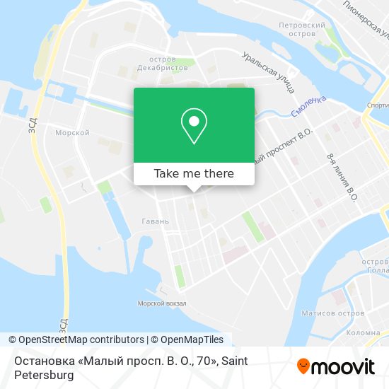 Остановка «Малый просп. В. О., 70» map