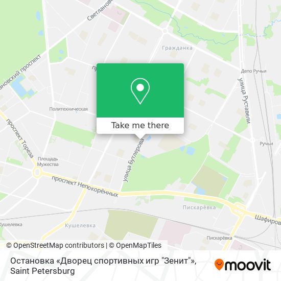 Остановка «Дворец спортивных игр "Зенит"» map