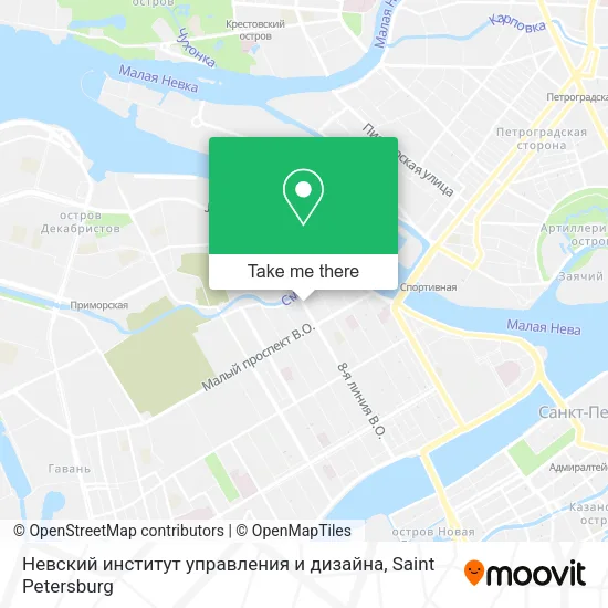 Невский институт управления и дизайна map