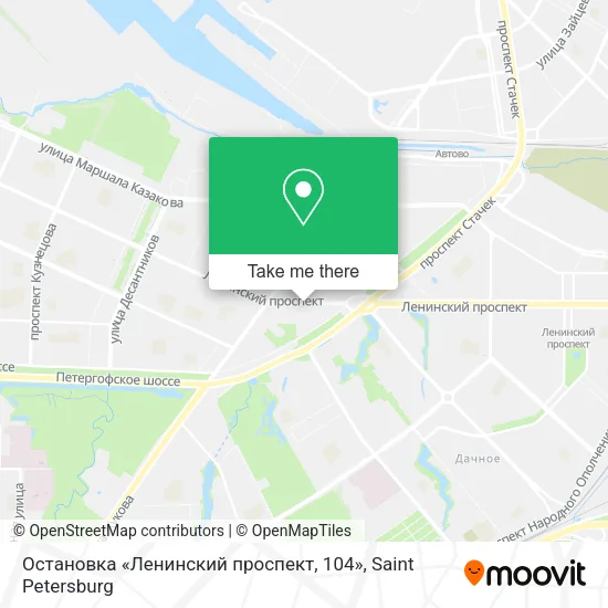 Остановка «Ленинский проспект, 104» map