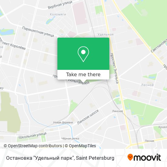 Остановка "Удельный парк" map