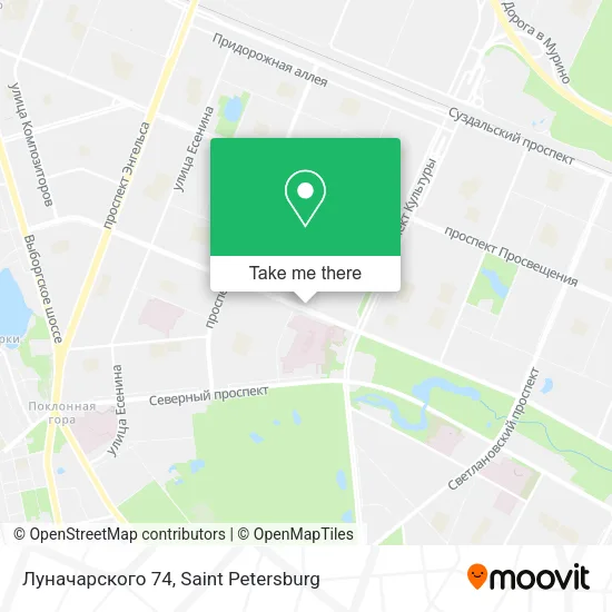 Луначарского 74 map