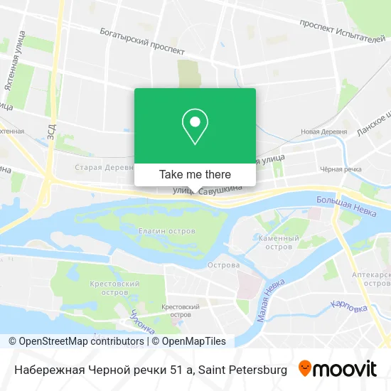 Набережная Черной речки 51 а map