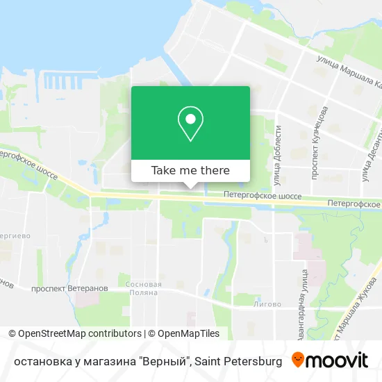 остановка у магазина "Верный" map