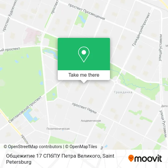 Общежитие 17 СПбПУ Петра Великого map
