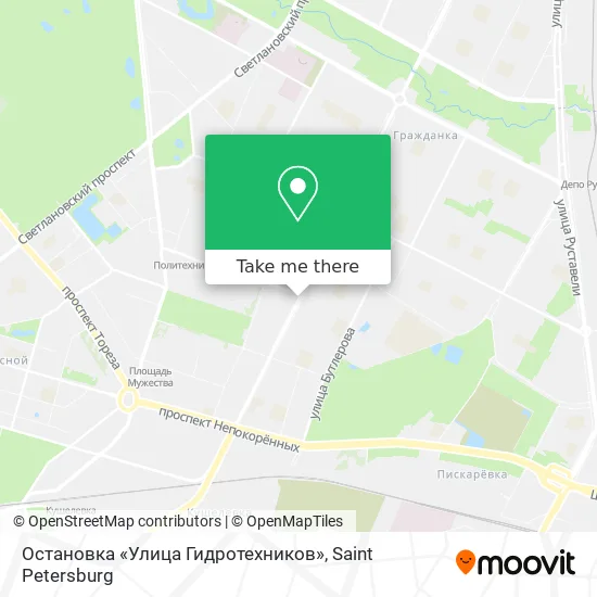 Остановка «Улица Гидротехников» map