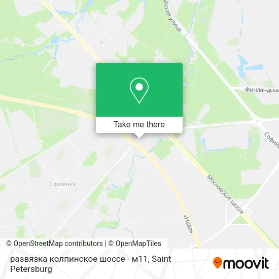 развязка колпинское шоссе - м11 map