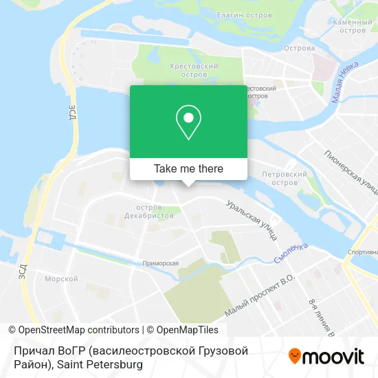 Причал ВоГР (василеостровской Грузовой Район) map