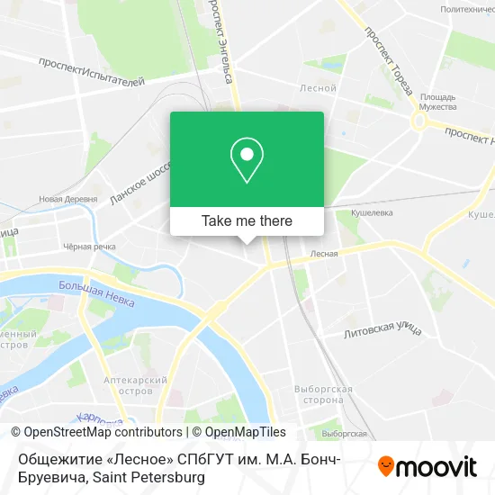 Общежитие «Лесное» СПбГУТ им. М.А. Бонч-Бруевича map