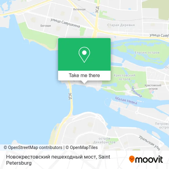 Новокрестовский пешеходный мост map