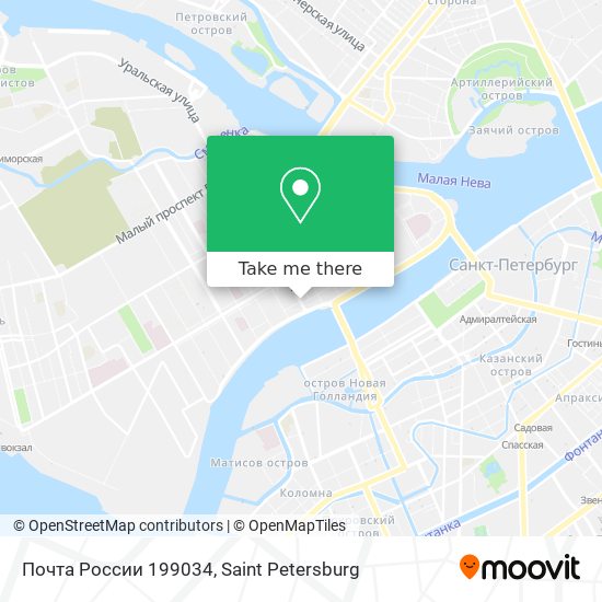 Почта России 199034 map