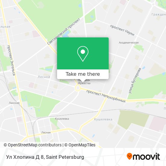 Ул Хлопина Д 8 map