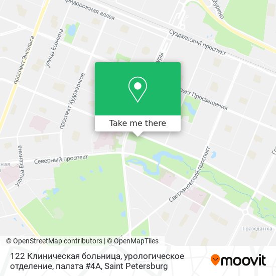122 Клиническая больница, урологическое отделение, палата #4А map