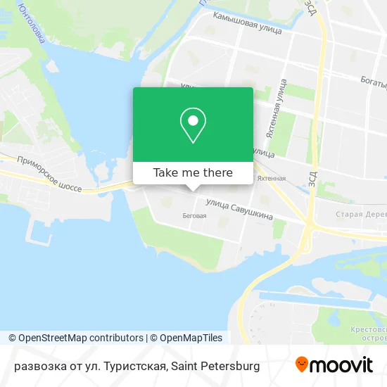 развозка от ул. Туристская map