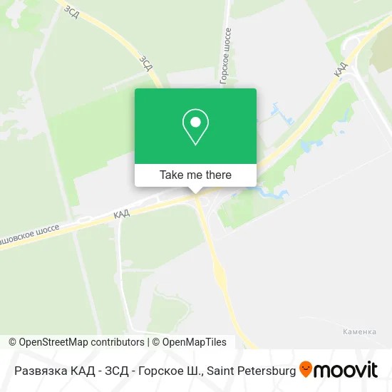 Развязка КАД - ЗСД - Горское Ш. map
